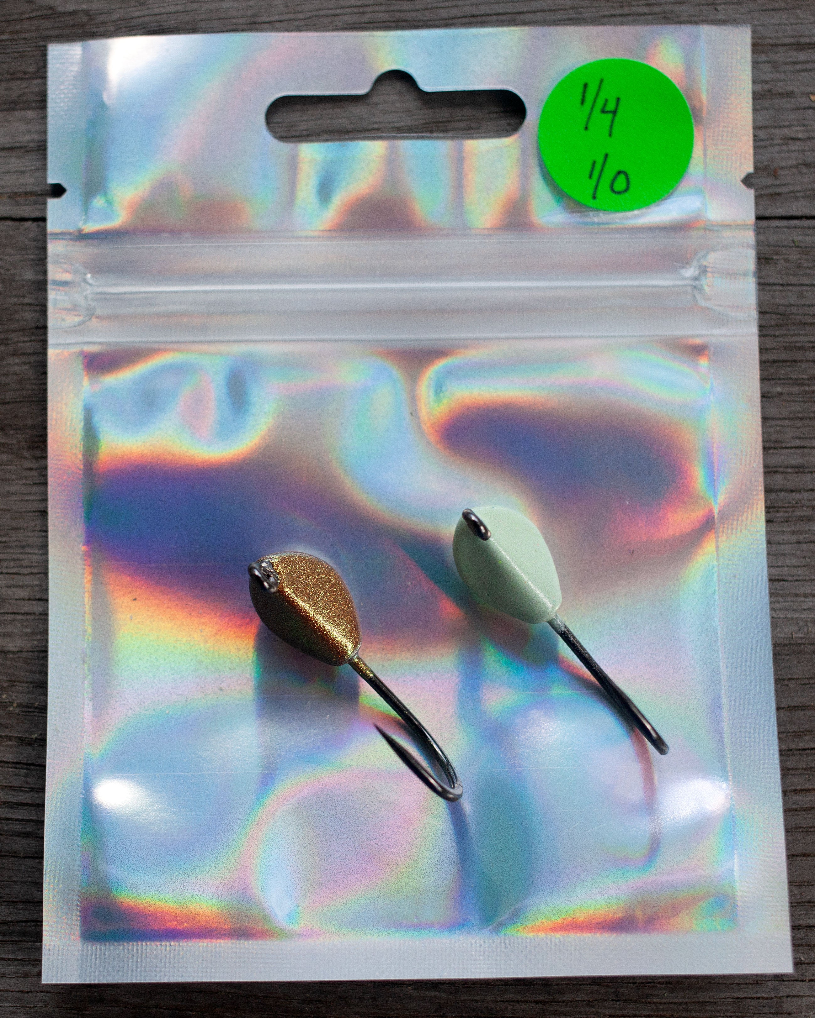 1/4oz, 1/0 hook, gold and glow in the dark white sheepshead jigs - 2 pack