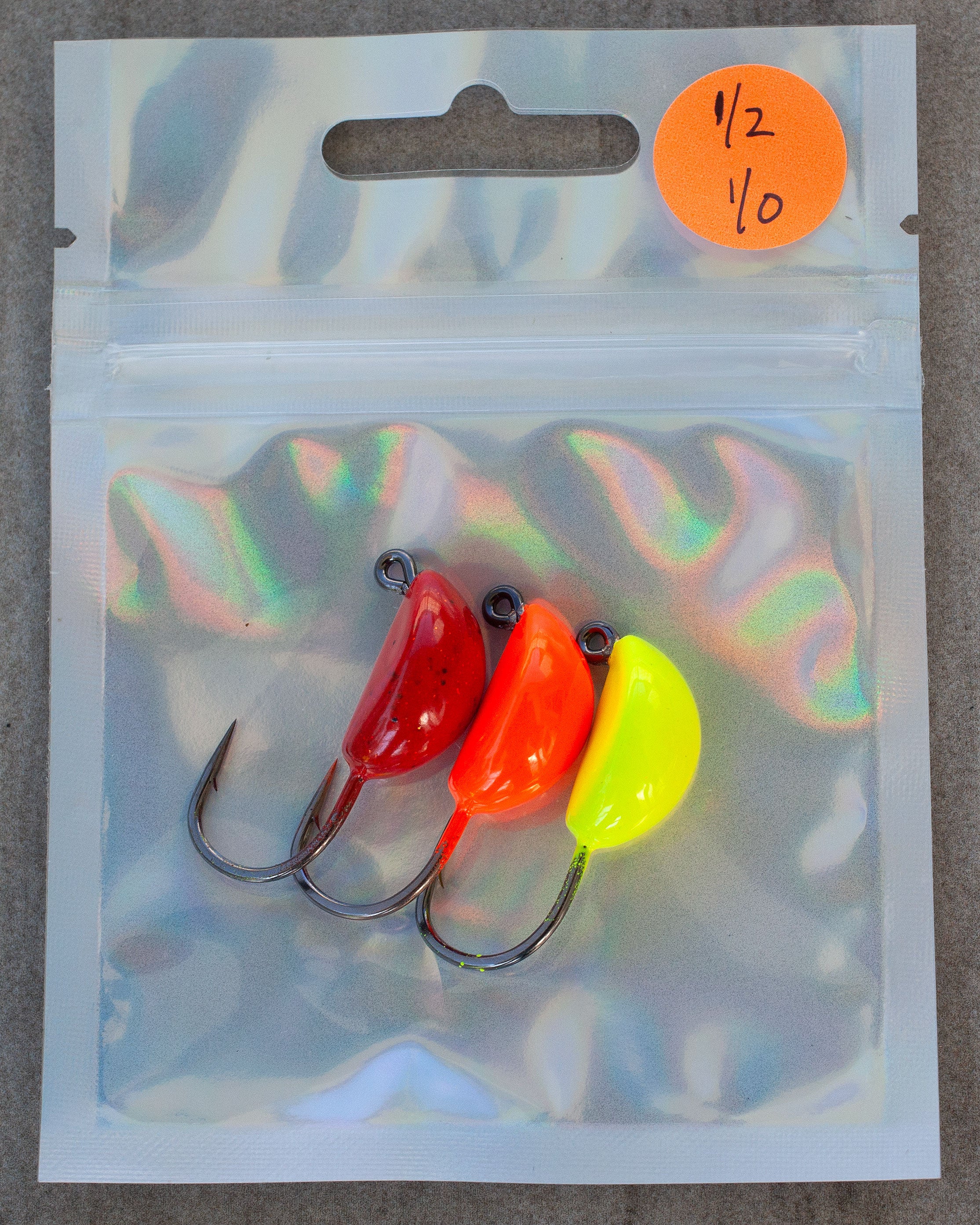 ️‍1/2 oz, 1/0 hook, red, orange, yellow sheepshead jigs - 3 pack ️‍🔥