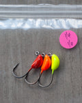 ️‍1/4 oz, 1/0 hook, red, orange, yellow sheepshead jigs - 3 pack ️‍🔥
