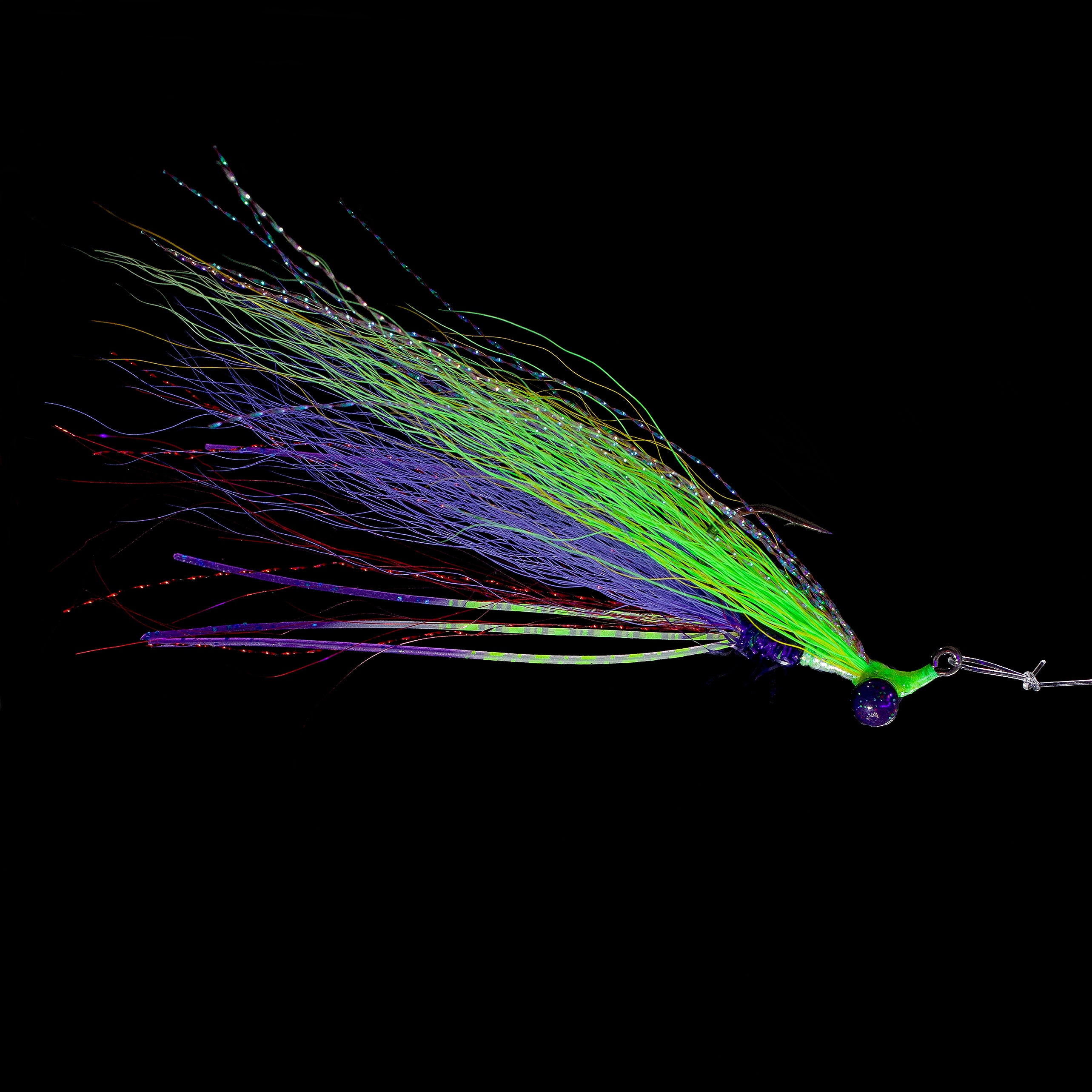 Purple andchart jig hook fly